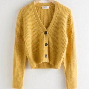 & Other Stories Wool Blend Cardigan in Yellow